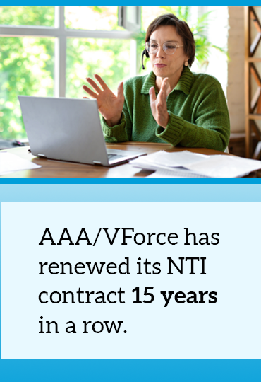 AAA/VForce has renewed its NTI contract 15 years in a row.