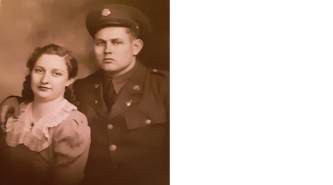 United States Army Sgt. Rocky Hardman poses with his sister, Betty (Hardman) Deems, while he was home before going overseas in World War II. He was awarded the Bronze Medal for actions in a battle he never talked about.